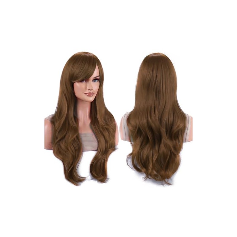 IMISSU 70 cm Long Hair Wavy Wigs with Fringe Cosplay