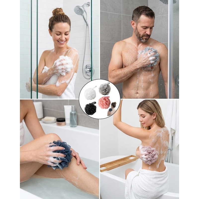 Esponja de baño 4 unidades – Set multicolor PE suave