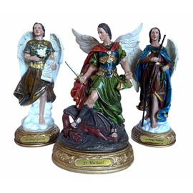 Gigi's Classy Kids 8 Inch 3 Pc Set Archangels St Michael St Raphael St Gabriel Statues Figurines