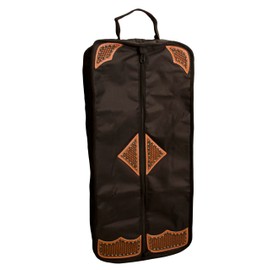Tahoe Premium Durango Western Halter, Bridle/Headstall Carry and Storage Bag - Three Layer Waterproof Padded Construction with Hand Grip - Folds for Easy Storage - Hand Tooled Basket Weave Leather Accents