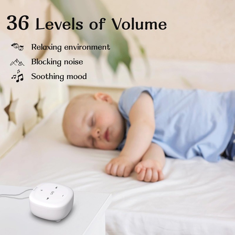 Plug-in White Noise Sound Machine with 30 Soothing Sounds Brown