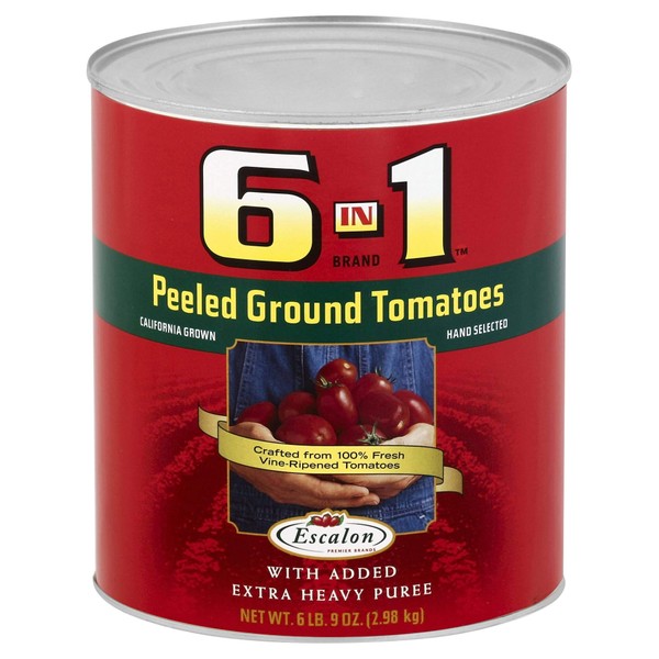 6 in 1 All Purpose Peeled Ground Tomatoes, 105 Ounce -- 6 per case.