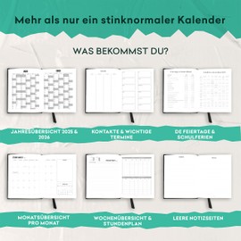 Planner 2025 and 2026 A6 (Jan 2025 - Dec 2026) for 2 Years, Calendar Book Calendar 2025-2026 as Appointment Calendar, Appointment Planner, Agenda, Weekly Planner as Organiser in German Black