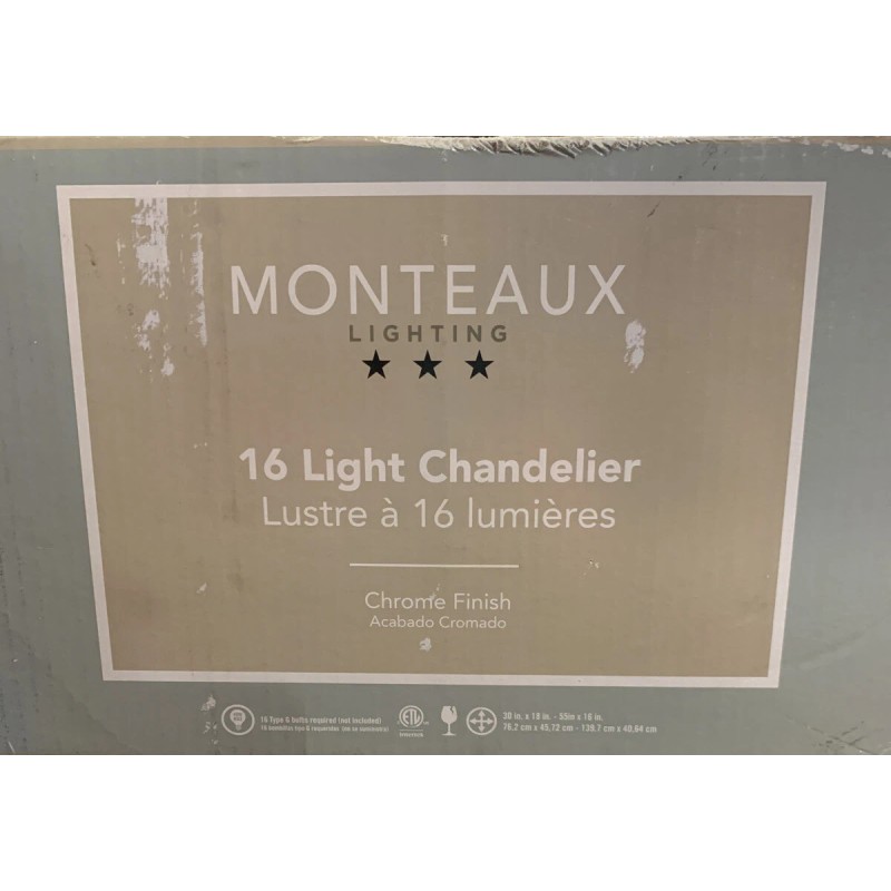 Monteaux Lighting 16 Light Chandelier Chrome Finish DC-C4740