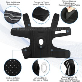 NEENCA Rodillera Rotuliana ajustable y Ligamentaria, con estabilizadores laterales y almohadillas de gel para la rótula-rodillera deportiva, Rodilleras Deportiva Para Correr, Basketball, Voleibol