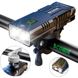 BCOIIUE Bike Headlight,Super Bright 10000 Lumen Bike Light 8 Mode,high Lumen Continuous Output Bike Lights for Night Riding Rechargeable,Compatible with Garmin Mount (Continuous output198.5°F)