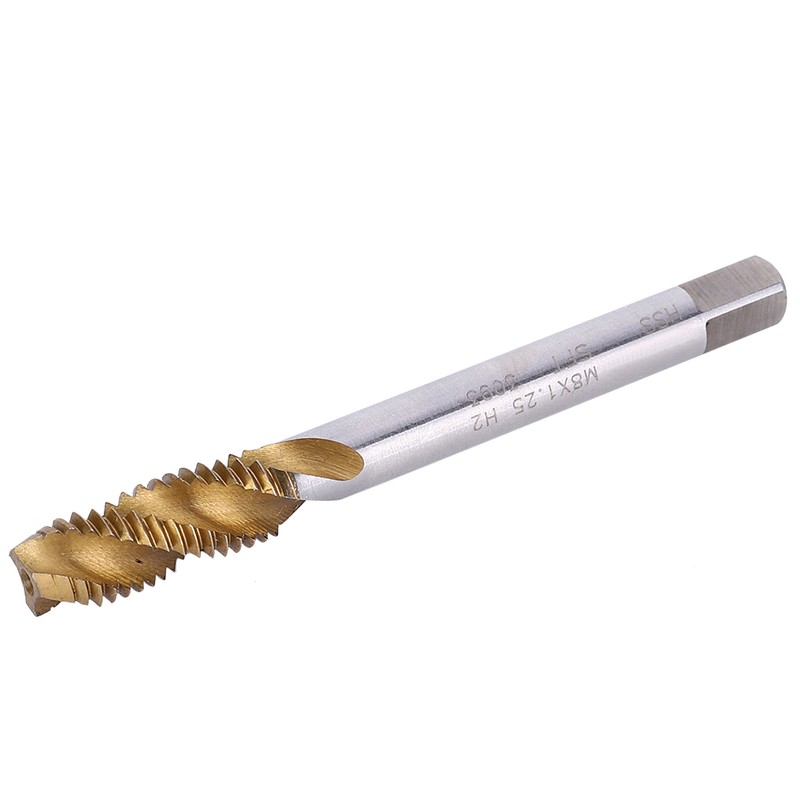 M8x1.25mm Spiral Fluted Tap High Speed Steel Thread Cutter Machine