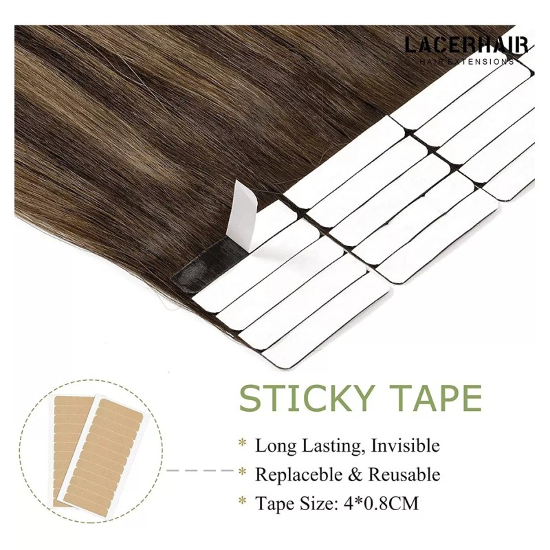 Lacer Extensiones Cabello Natural 50gr 14in Marrón Oscuro A Marrón