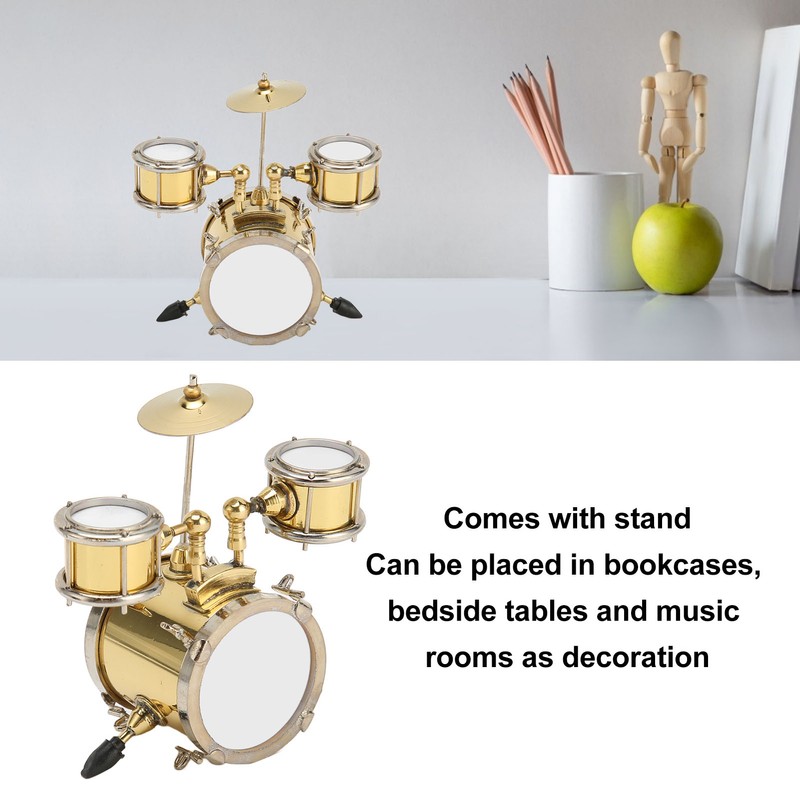 Copper Miniature Drum Set Model with Case Mini Percussion Musical