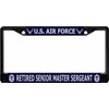 U.S. Air Force Retired Senior Master Sergeant Black License Plate