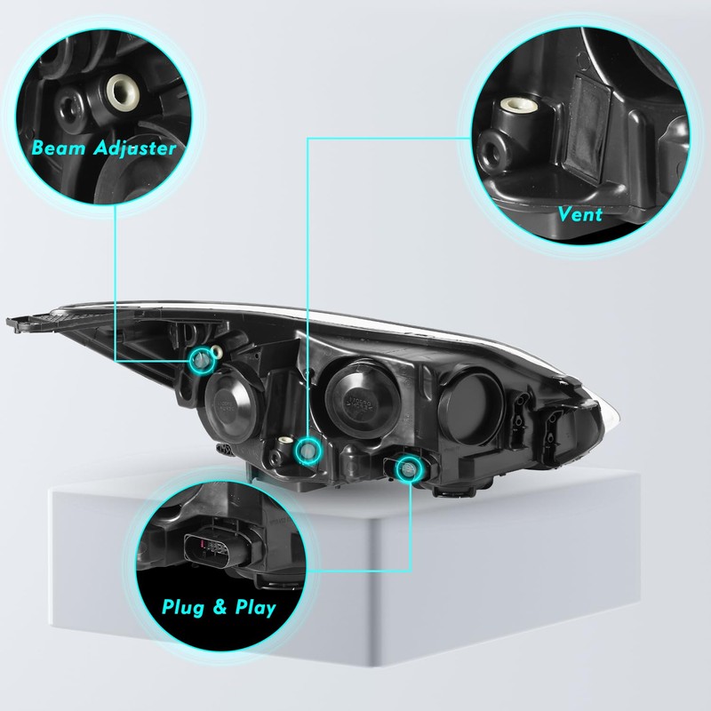 TUSDAR OEM Headlight Assembly Replacement for 2012 2013 2014 Ford