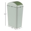 Dehouse 3 Gallon Plastic Trash Can with Swing Lid, Swing