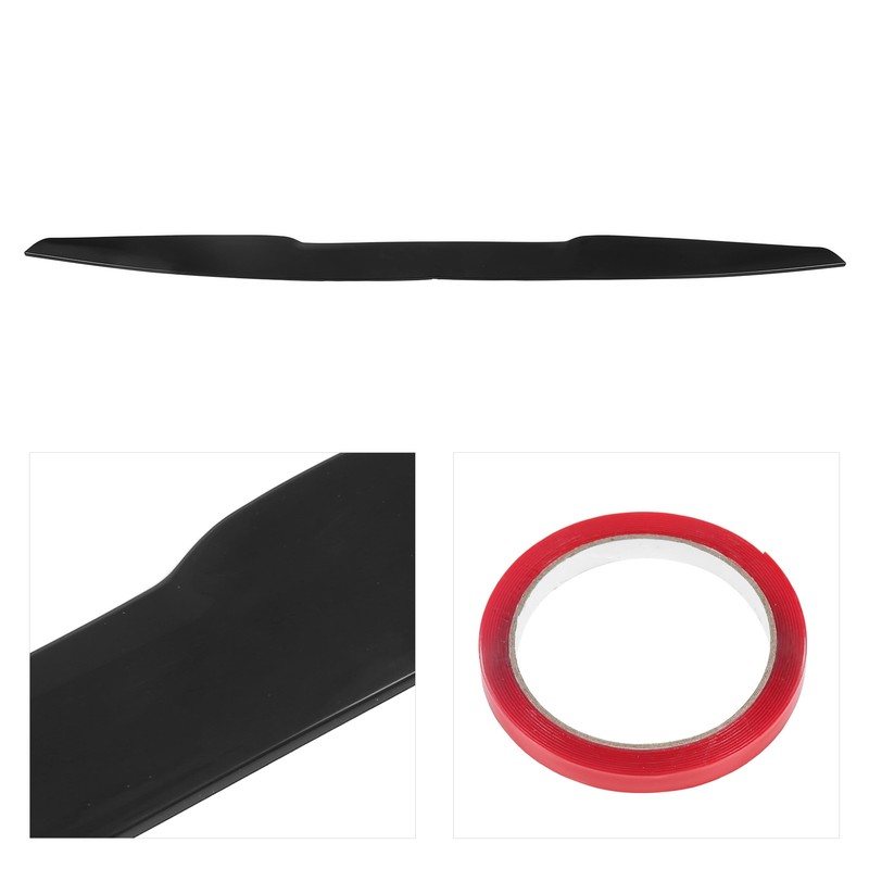 Rear Trunk Spoiler 113.5x7cm Rubber Black Universal Exterior Trim for