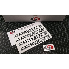 Corvette Racing Wheel Decals C5 C6 C7 Stickers (4 Pack) 0.75" x 6.0" Select Color: (Matte Black)