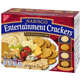 Nbisco Entertainment Crackers Variety Pack, 40 Ounce Box, Vegetable, Wheat, Original Water, Pepper & Poppy, 8 Individual Sleeves