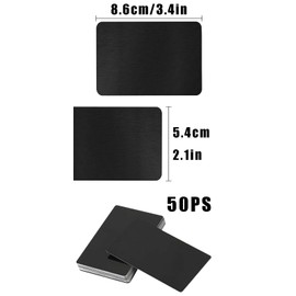 LNGJIN Pack of 50 Aluminium Alloy Business Cards, 86 x 54 mm Metal Business Cards Blanks, Metal Cards, Engraved Business Cards, Aluminium, for DIY Gift Cards, Office Customers, Business Cards Blank
