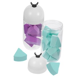 Mikinona Foundation Sponge Sponge Set 2pcs Box-packed Makeup Puff for Face Wet Dry Use Powder