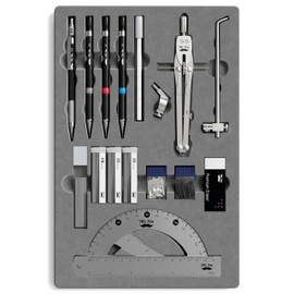 Mr. Pen- Professional Geometry Set, 17 pcs, Silver Geometry Kit for Artists, Metal Rulers and Compasses, Mechanical Pencil Set, Drafting Tools & Drafting kits