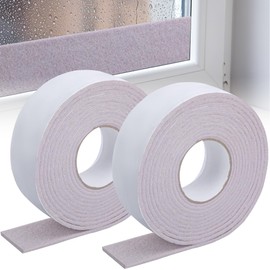 moonoom 2 Roll 16.4 Ft x 2'' Window Condensation Absorber Strip, Thick Window Moisture Absorbent Tape, Reusable Condensation Prevention Felt Strip for Absorbing Water and Keeping Dry