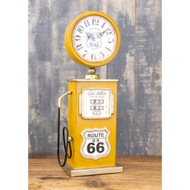 American Retro Gas Pump Table Clock [Yellow (Route66)] Watch America American Miscellaneous Goods Setagaya Base Interior ROUTE66 Route 66 (YELLOW (ROUTE66))