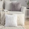 Miulee Set of 2 Cushion Covers, Artificial Fur, Decorative, Cuddly,