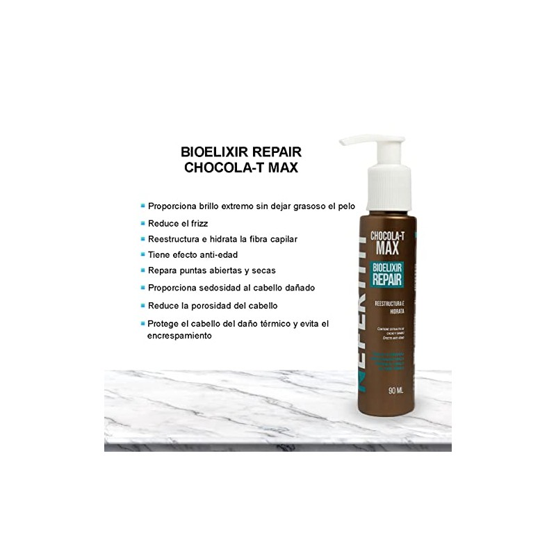 Nefertiti Kit Mascarilla Doble Keratina Bioelixir Nefertiti Chocola-T Max Tratamiento