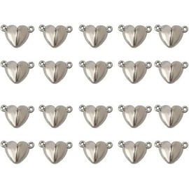 20Pcs Silver Friendship Heart Charm Necklaces, Metal Love Buckle Pendant Heart Shape Necklace Clasp Closures Bracelet Extender Jewelry Clasps, Necklace Layering Clasps, Jewelry