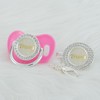 Miyocar Personalzied Bling Pacifier and Pacifier Clip Set (Gold Blue)