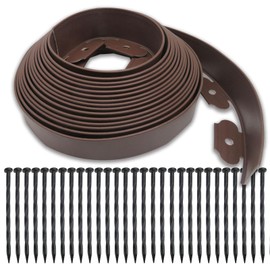 Garden Edging Border,Landscape Edging Border,Lawn Edging Border,Garden Border,Flower Bed Edging Borders,Rubberific Landscape Edging,Plastic Edging for Landscaping (brown-66feet-2inch)