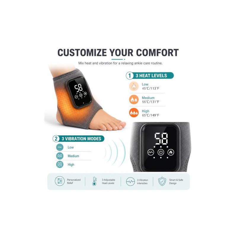 ZYNERY 3 in 1 Foot Massager Ankle Massager for Pain