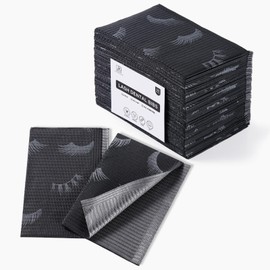 Lashing Dental Bibs Disposable Pack of 50, Lash Pillow Cover of Lash Supplies, Beauty 3-Ply Paper Poly Waterproof Towels, 13” x 18”, White Eyelash Printed