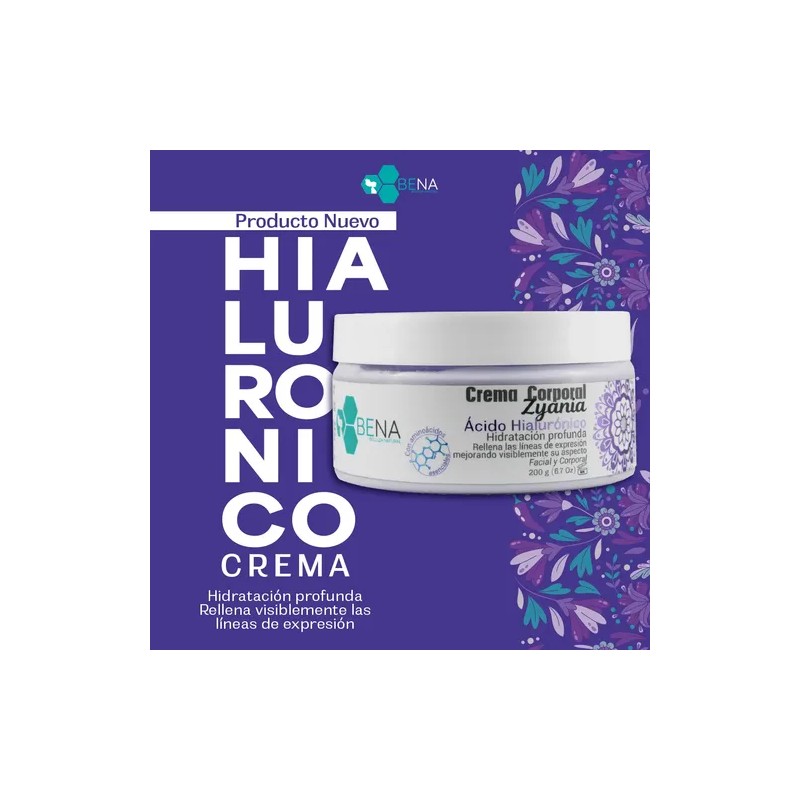 Crema Corporal Facial Y Corporal Ácido Hialurónico, Bena