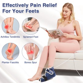 1 Pack Electric Heated Foot Ankle Warmer - Feet Heating Pad Deep-penetrating Heat for Achilles Tendinitis & Plantar Fasciitis - Auto Shut Off & 86-158℉ Foot Brace Women Men