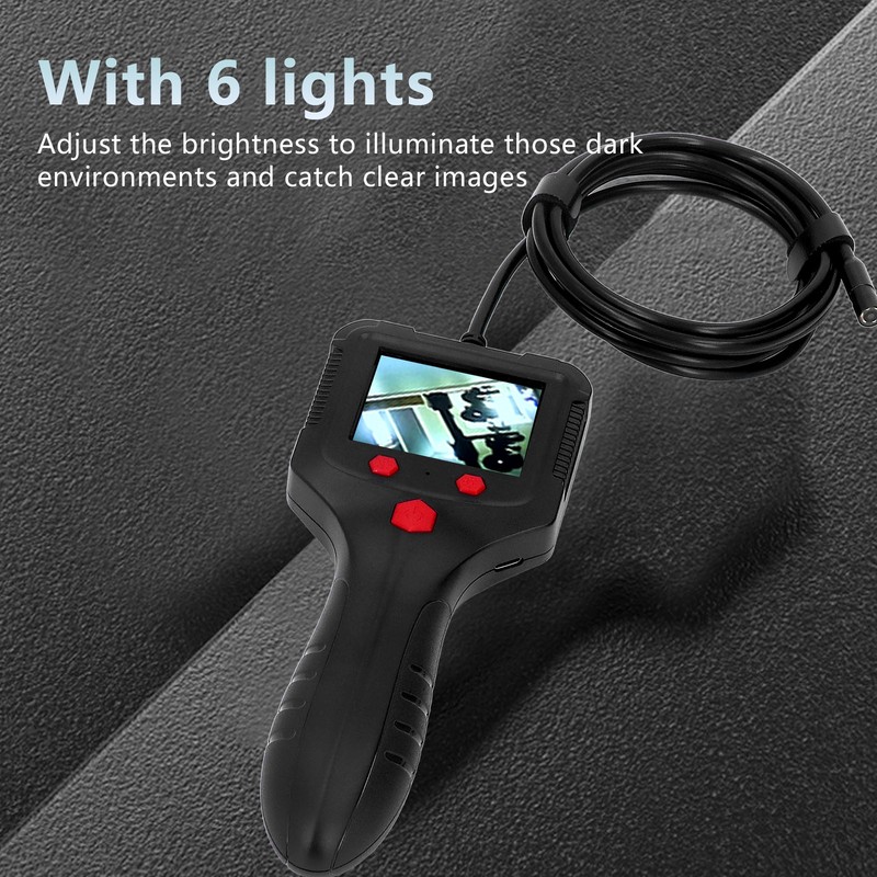 Handheld Endoscope 2.4in HD IPS LCD Screen Waterproof Lens Flexible