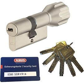 ABUS EC660 ECK660 Profil-Knaufzylinder Länge (a/b) Z30/K45mm (c=75mm) mit 6 Schlüssel, mit Sicherungskarte