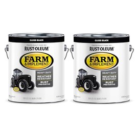Rust-Oleum 280165-2PK Farm & Implement Enamel Paint, Gallon, Gloss Black, 2 Pack