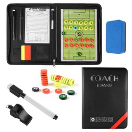 FantasyDay Soccer Coaches Tactical Board, Portable Magnetic Football Coaching Clipboard Futsal Tactics Strategy Blackboard - Sport Training Assistant Equipment KIt with Player Markers, Pen and Eraser