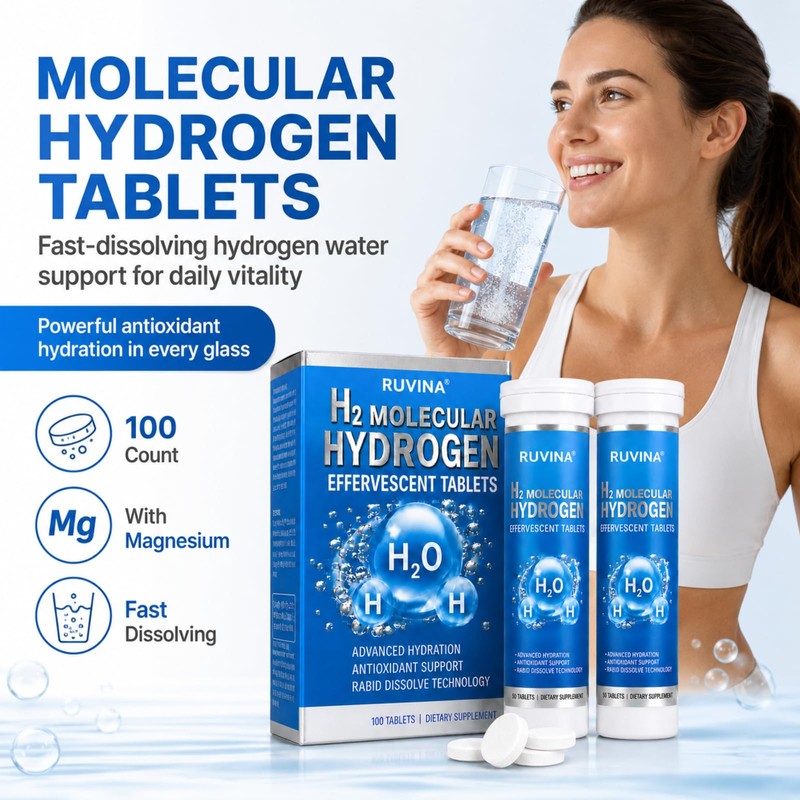 Molecular Hydrogen Tablets, 100 Pcs Hydrogen Water Tablets, Lemon Raspberry