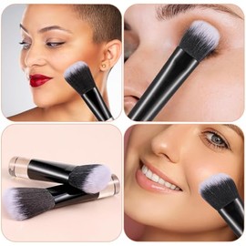 Brochas para Maquillaje, JASUVII 10 Makeup brush set+ 4 Puff, Brochas para Base, Juego de Brochas para Maquillar Ojos, Mejillas y Rostro, Set de brochas cosméticas multifunction, cepillo de maquillaje