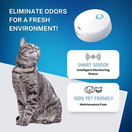 Cat Odor Neutralizer and Purifier. Eliminates Kitty Litter Smells. Also Good for bathrooms, Kitchens and Closets etc. Plus, it’s Rechargeable. It has a 5,000 mAh Battery, for a Longer Usage time.