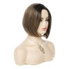 Baruisi Bob Marrón Corto Pelucas Para Mujeres Cabello Liso R