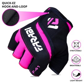 Farabi Sports Weight Lifting Gloves - Gym Gloves for Men & Woman Fitness, Training, Weightlifting, Workout Weight Gloves (Black/Pink, S)