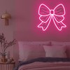 Pink Bow Neon Signs for Wall Decor Girls Room Beauty
