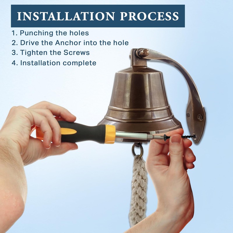 The Metal Magician Nautical Hanging Wall Mountable 4" Solid Brass