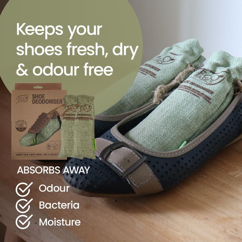 Eco Basics Shoe Deodoriser Twin Pack – 18x6x4 cm. Bamboo