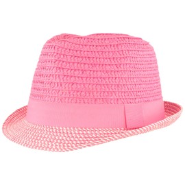 Breiter Children's Straw Hat Summer Hat Sun Hat 100% Paper Hat for Boys and Girls – Especially Light & Crushable, Pink