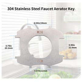 304 Stainless Steel Faucet Aerator Key Removal Wrench Tool for M22, M24 Recessed Aerator with Gear (2 pack）