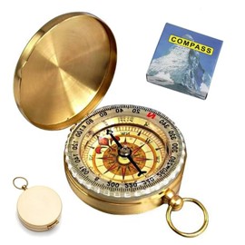 Portable Waterproof Compass with Luminous Numerals, Waterproof Hiking Navigation Compass, Outdoor Compass, Jumping Cover Compass for Hiking, Camping and Other Outdoor Activities