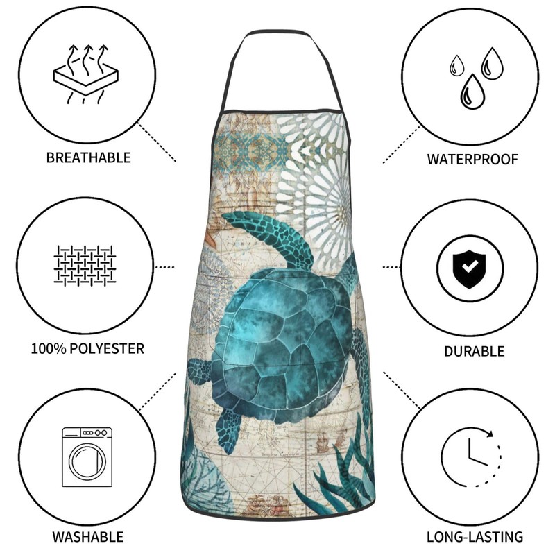 MIFSOIAVV Sea Turtle Ocean Animal Landscape Oven Mitts and Pot