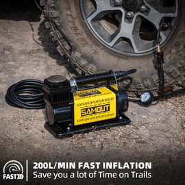 SMAOUT 12V Air Compressor, Portable Inflator 7.06 CFM, Air Pump Max 150PSI for Heavy-Duty Offroad Tire, 4x4 Vehicle, SUV, RV